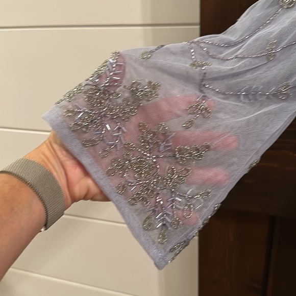 ASOS MAYA MATERNITY FORMAL BRIDESMAID EMBELLISHED LONG SLEEVE DRESS SIZE 6 - Picture 4 of 6